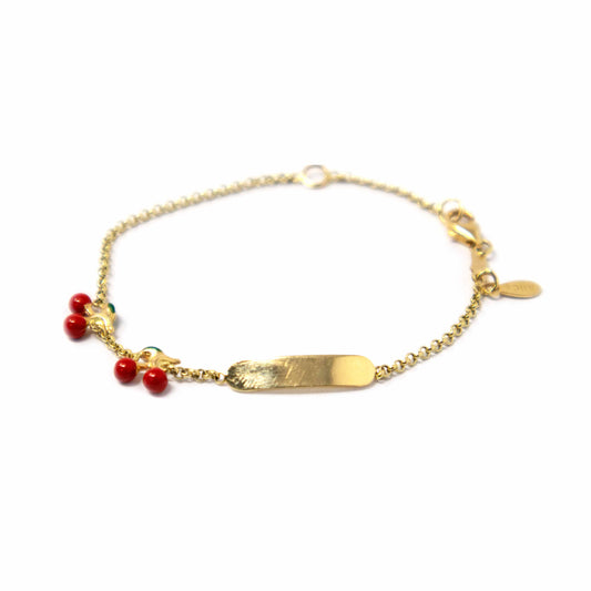 18K Yellow Gold ID Cherry Bracelet