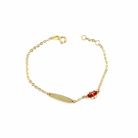 14K Yellow Gold Car ID Bracelet