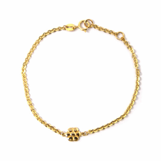 14K Yellow Gold Flower Pendant Bracelet