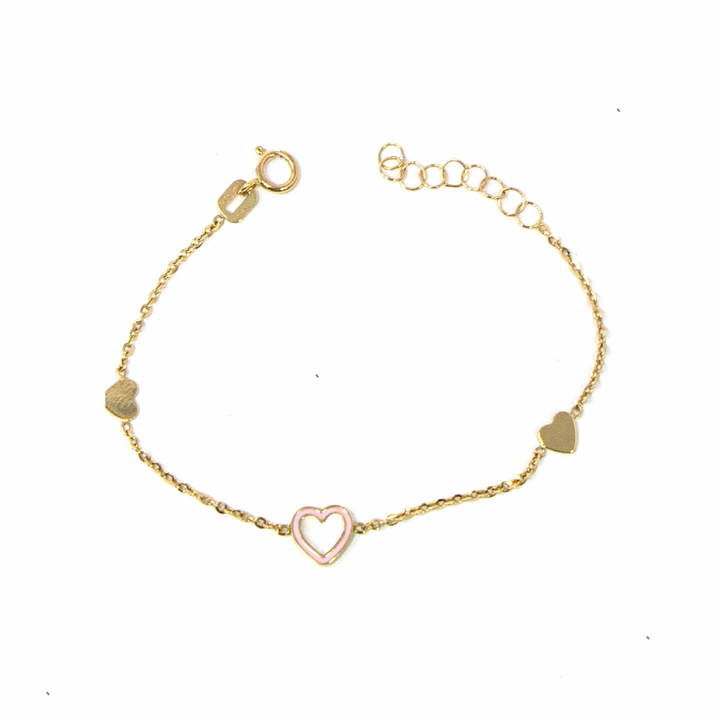 14K Yellow Gold Heart Bracelet