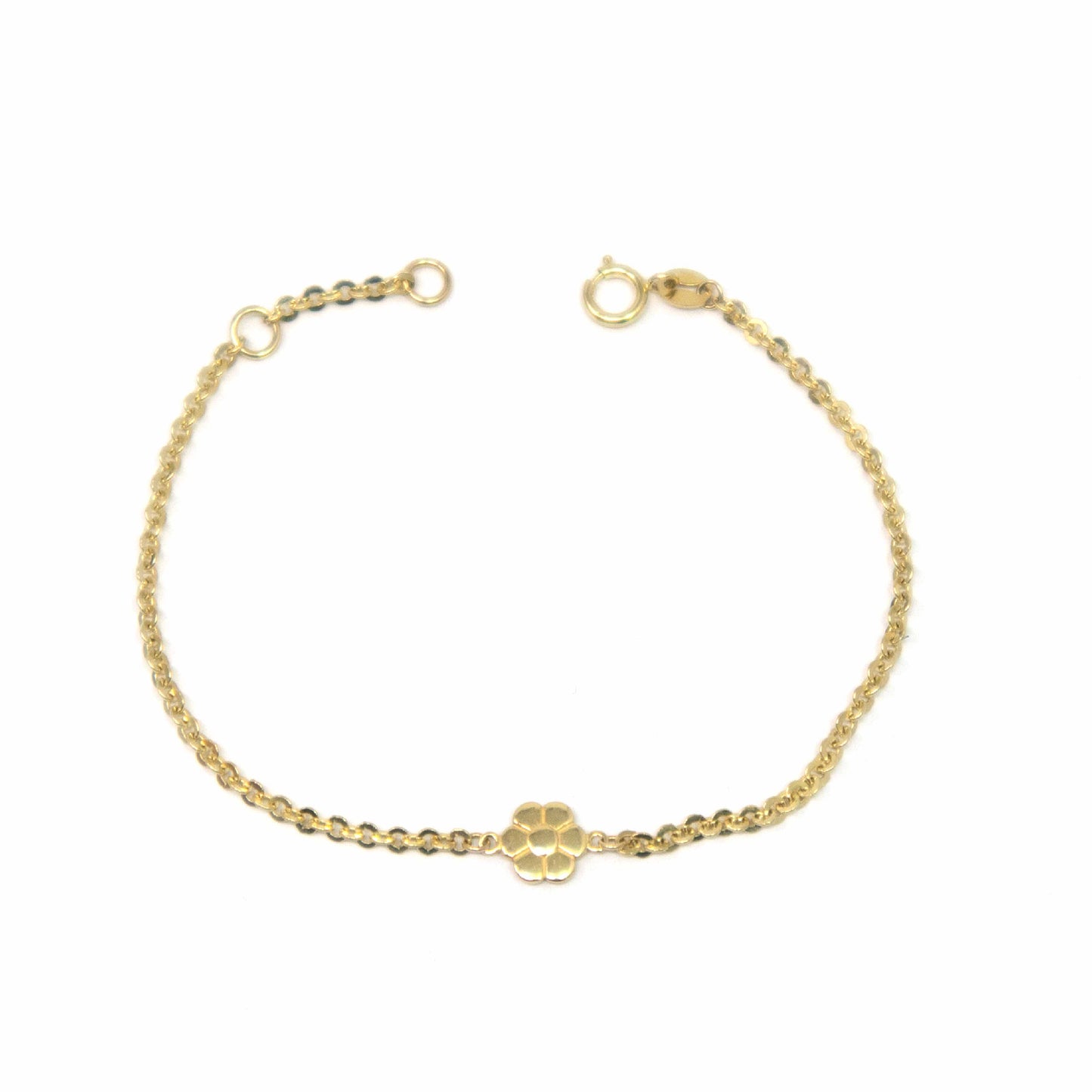 14K Yellow Gold Flower Bracelet