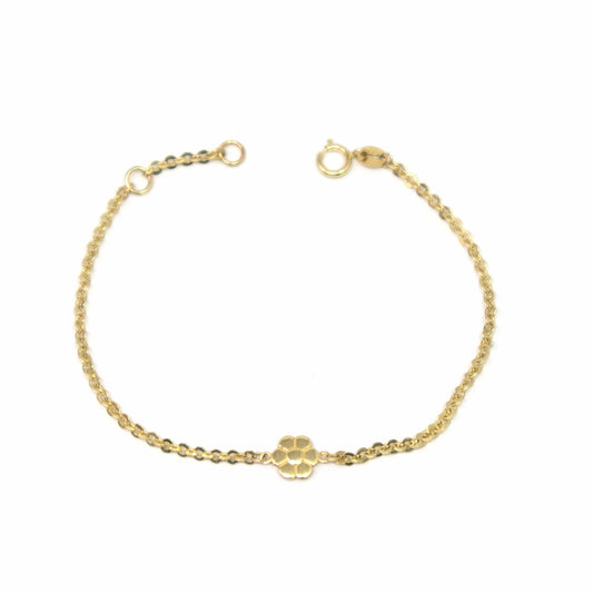 14K Yellow Gold Flower Bracelet