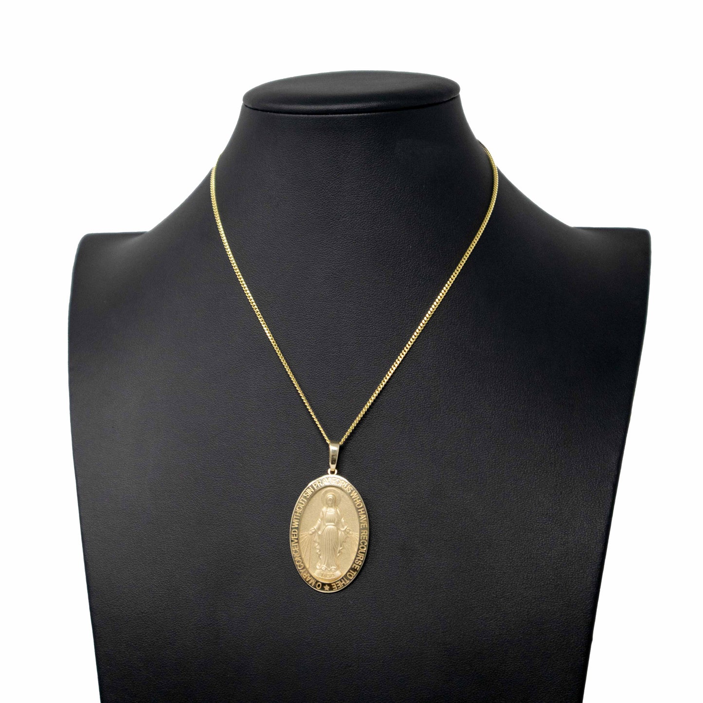 14K Yellow Gold Virgin Mary Pendant