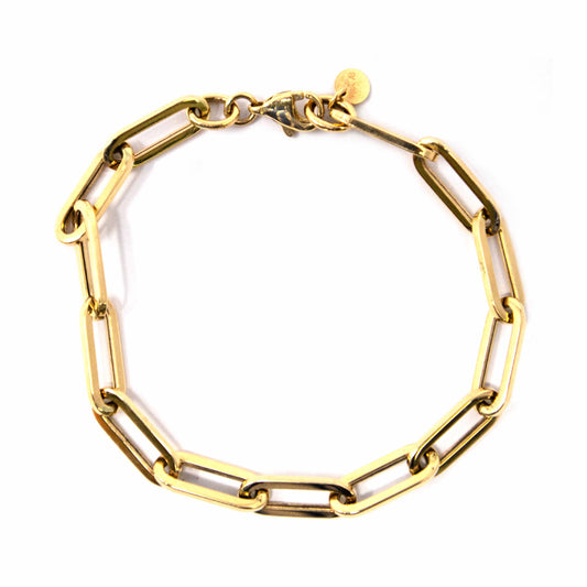 14K Yellow Gold Paperclip Bracelet