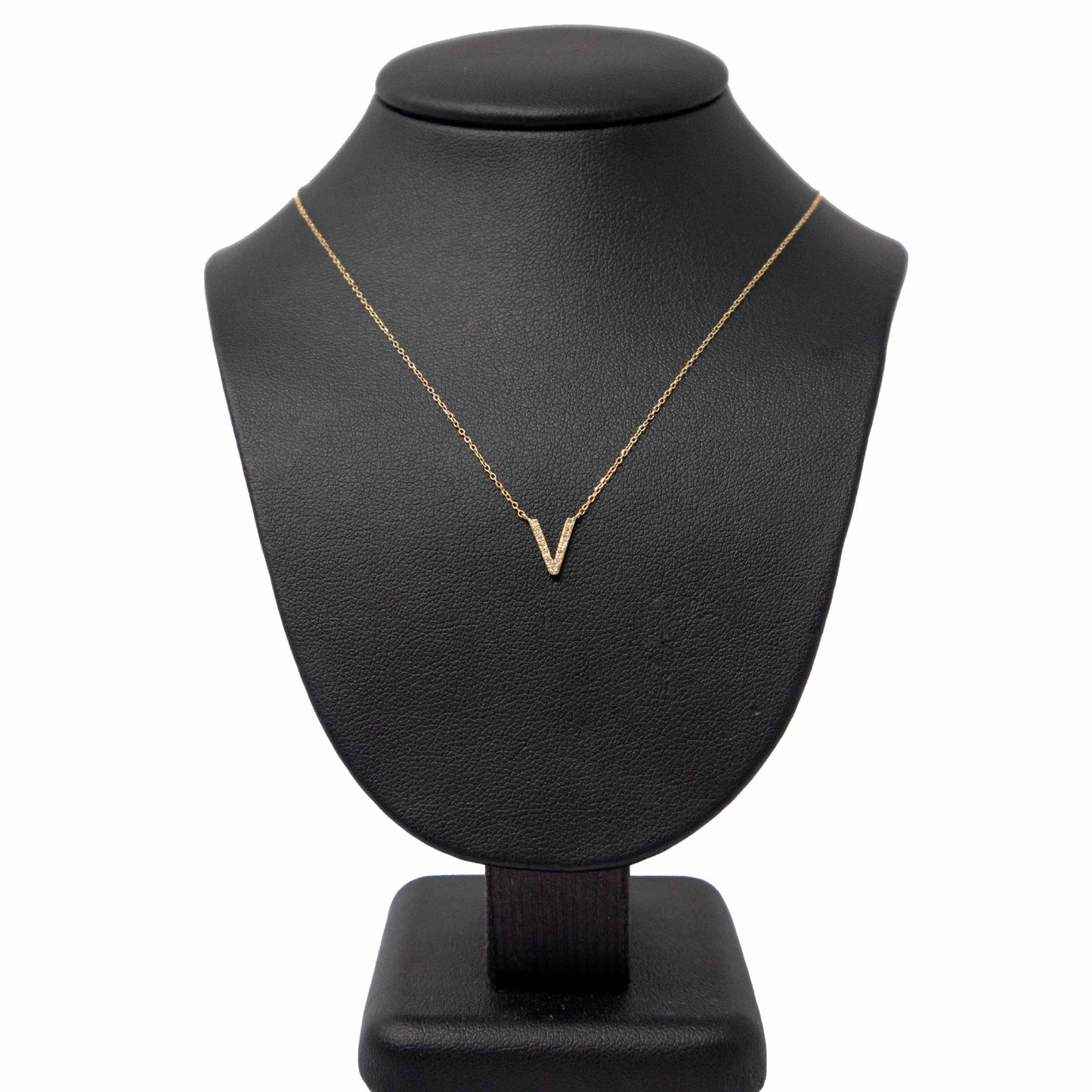 18k Yellow Gold Initial Diamond Necklace