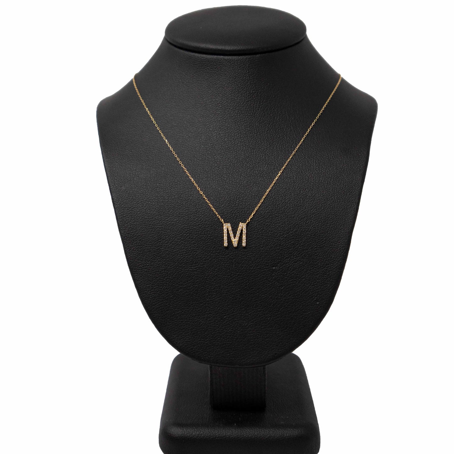 18k Yellow Gold Initial Diamond Necklace