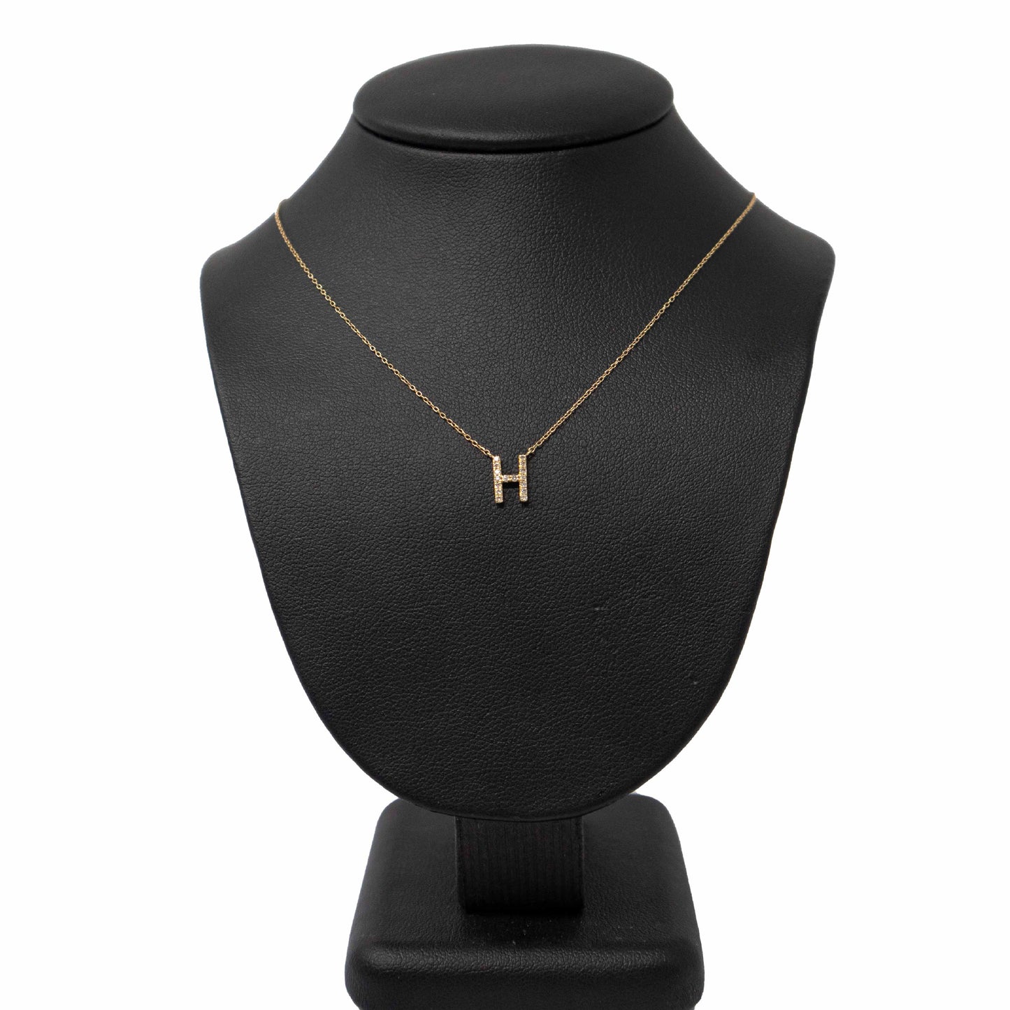 18k Yellow Gold Initial Diamond Necklace