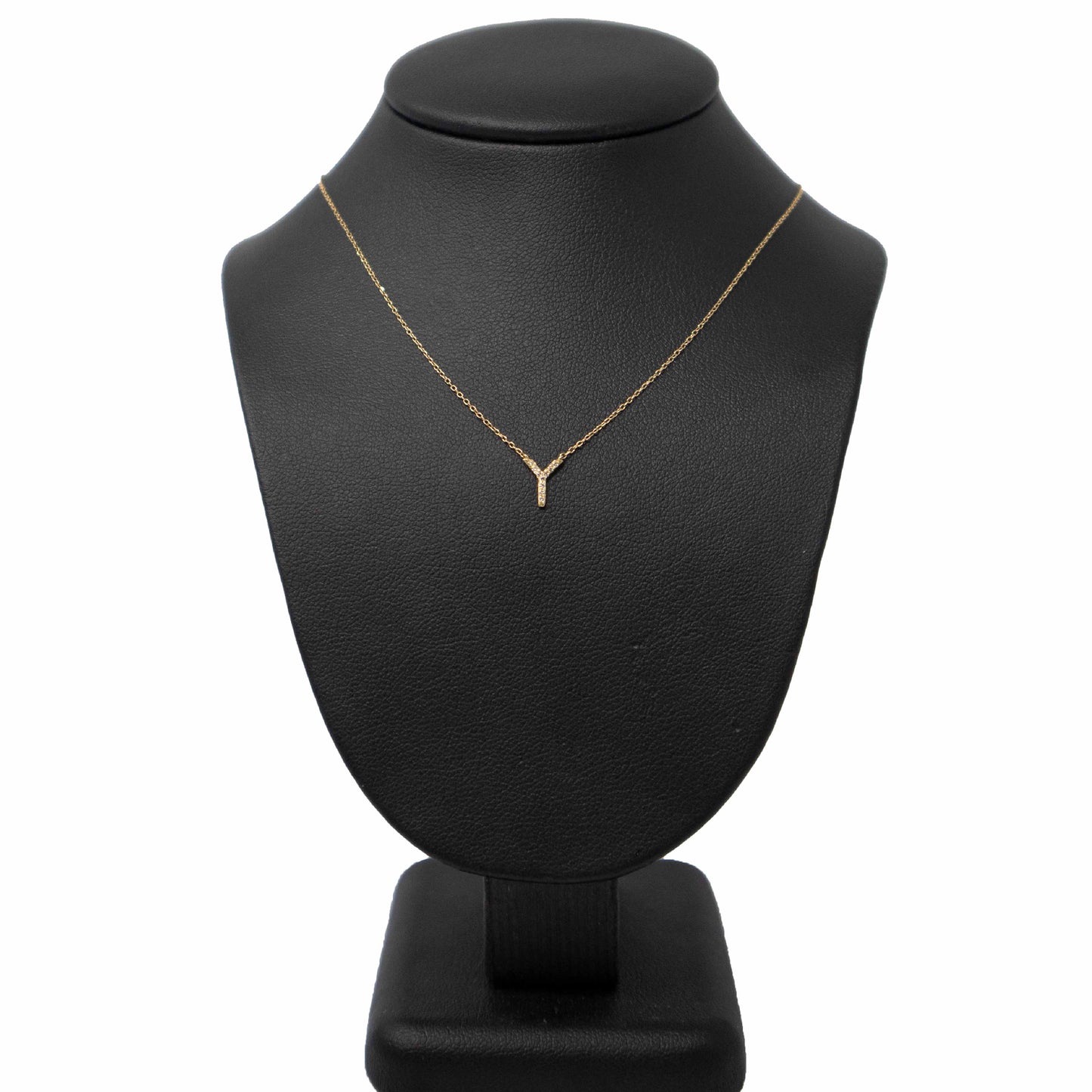 18k Yellow Gold Initial Diamond Necklace