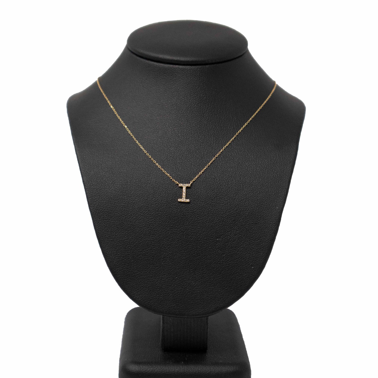 18k Yellow Gold Initial Diamond Necklace