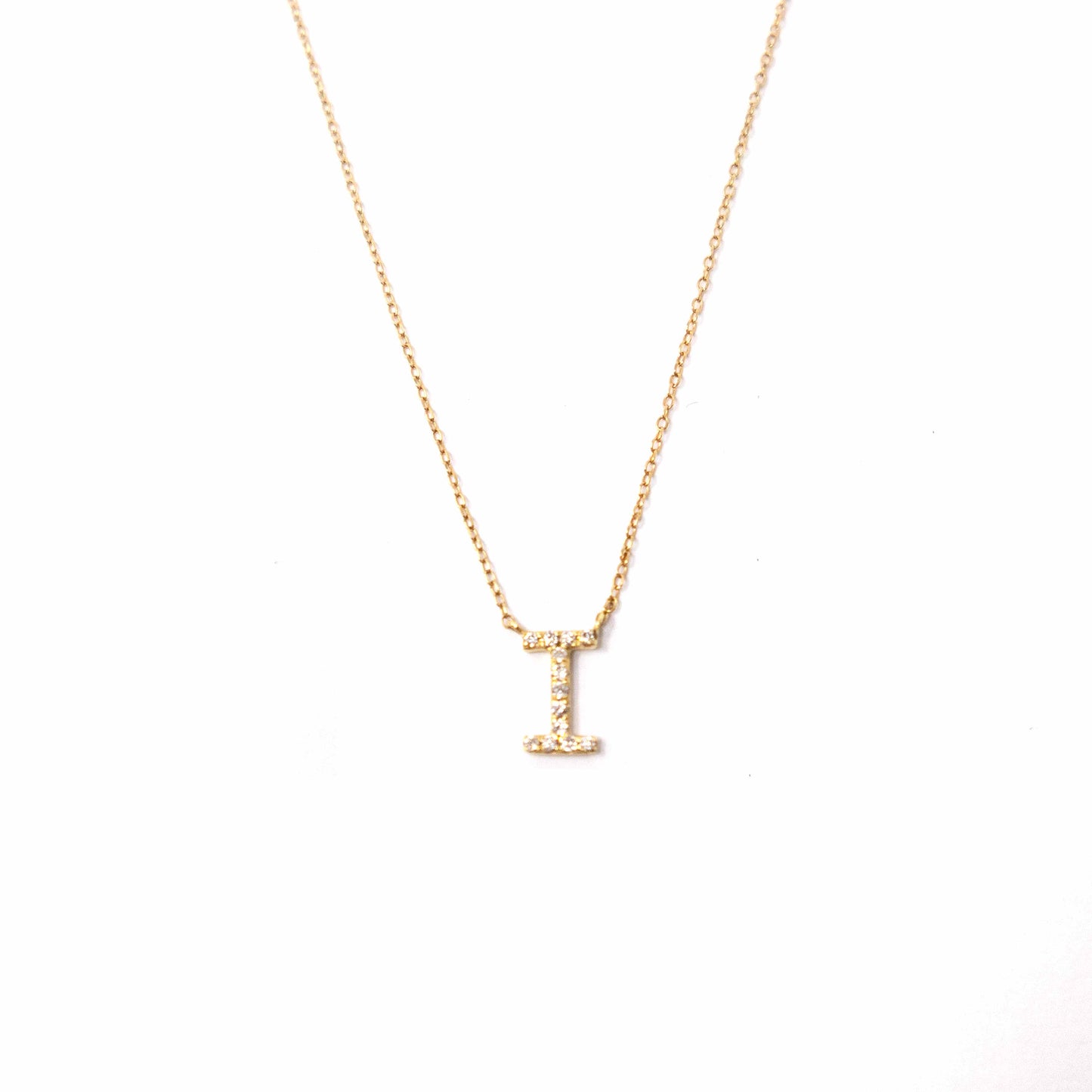 18k Yellow Gold Initial Diamond Necklace