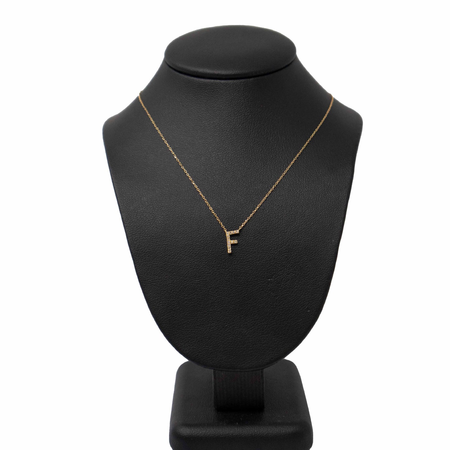 18k Yellow Gold Initial Diamond Necklace