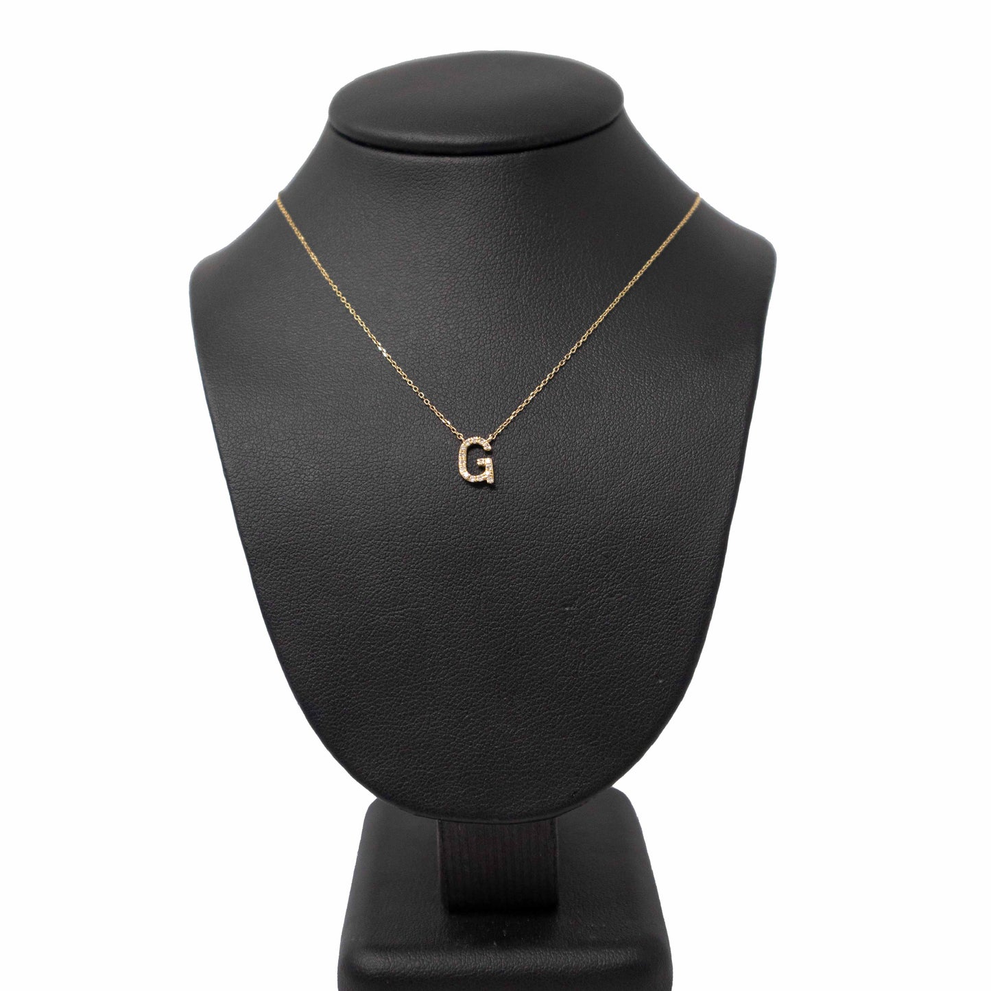 18k Yellow Gold Initial Diamond Necklace