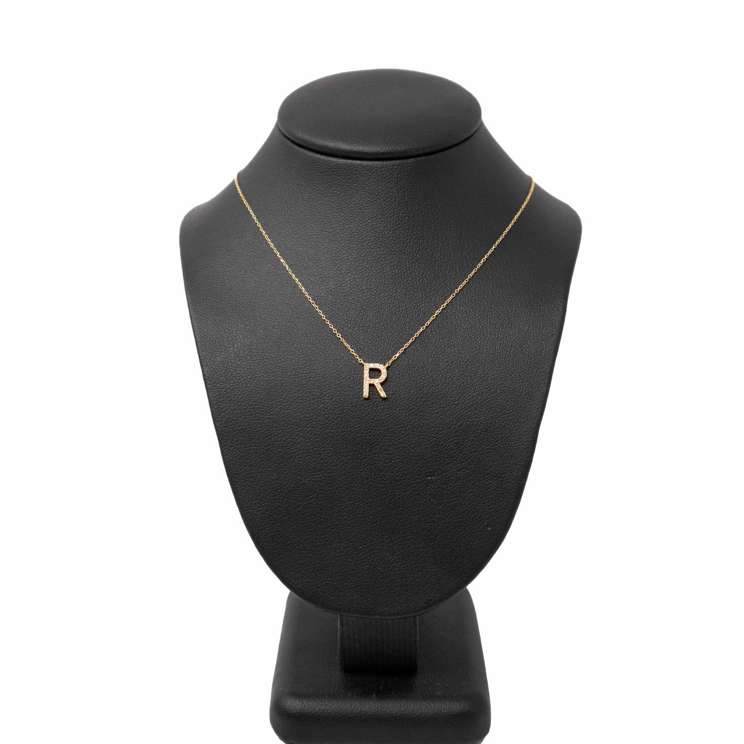 18k Yellow Gold Initial Diamond Necklace