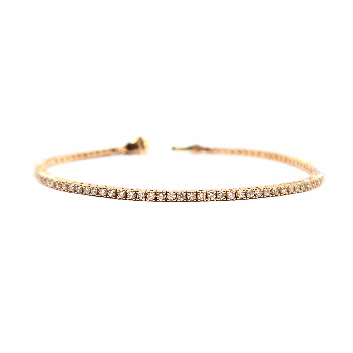 18K Pink Gold Tennis Diamond  Bracelet