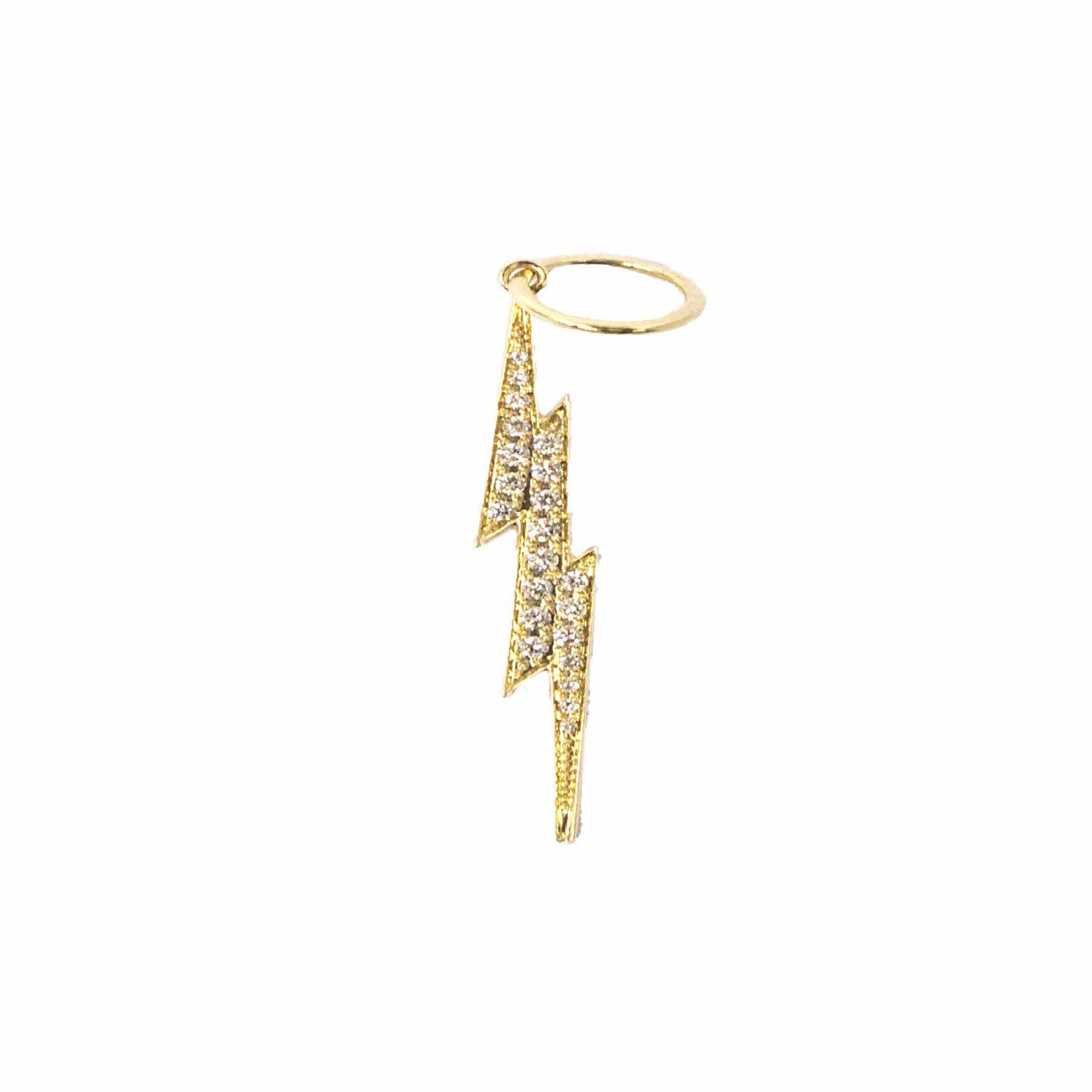 14K Yellow Gold Diamond Lightening Paperclip Pendant