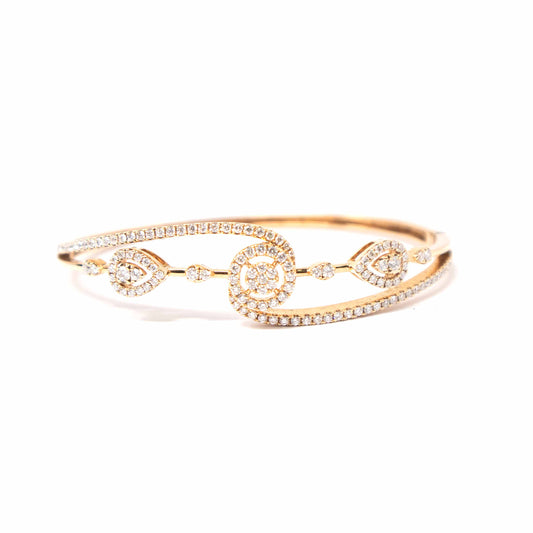 18K Rose Gold Diamond Elegant Bangle