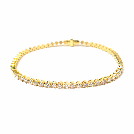 18K Yellow Gold diamond Tennis Bracelet