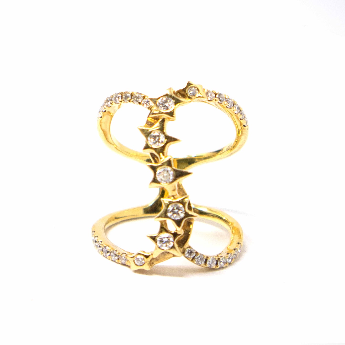 18K Yellow Gold and Diamond All Star Ring