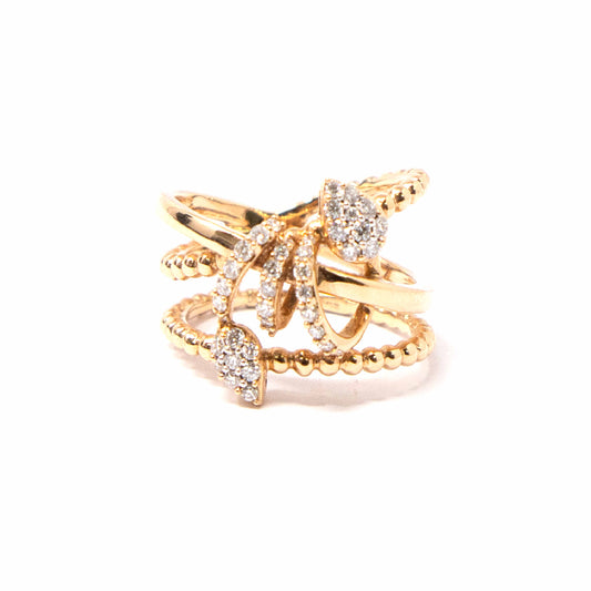 18K Rose Gold and Diamond Twisted Ring