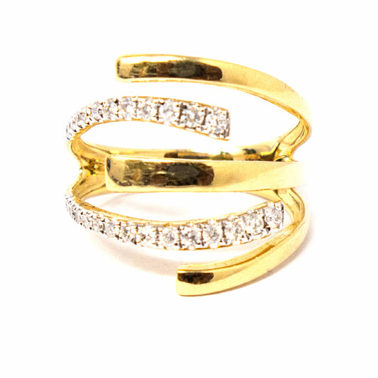 14K Yellow Gold Wrap Diamond Ring