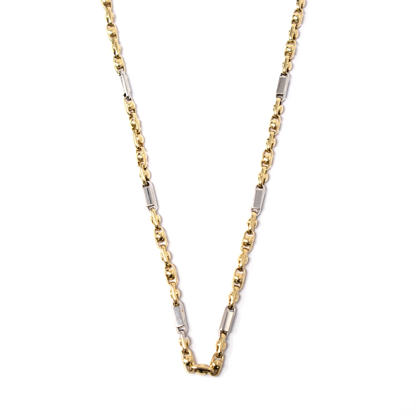 14K Two Tone Fancy Link Chain