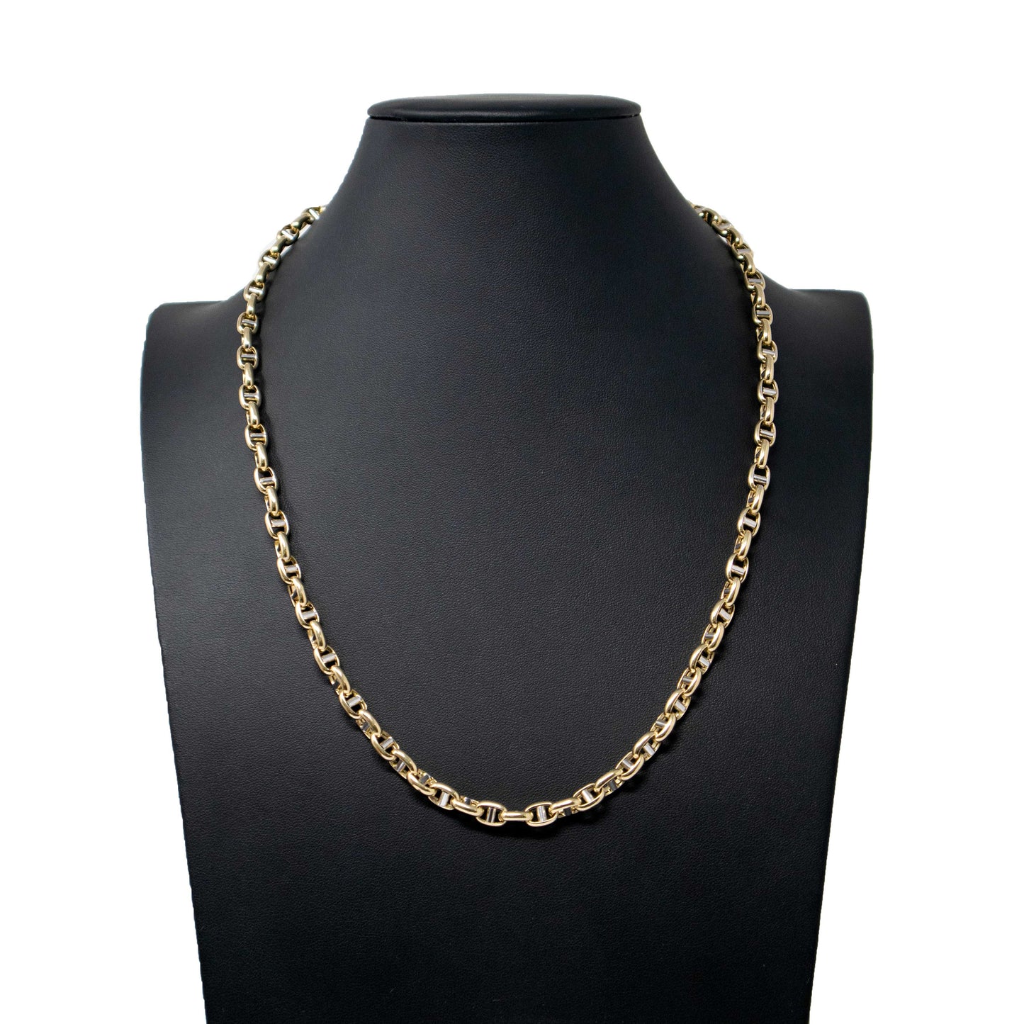 14K Two Tone Gold Fancy Link Chain