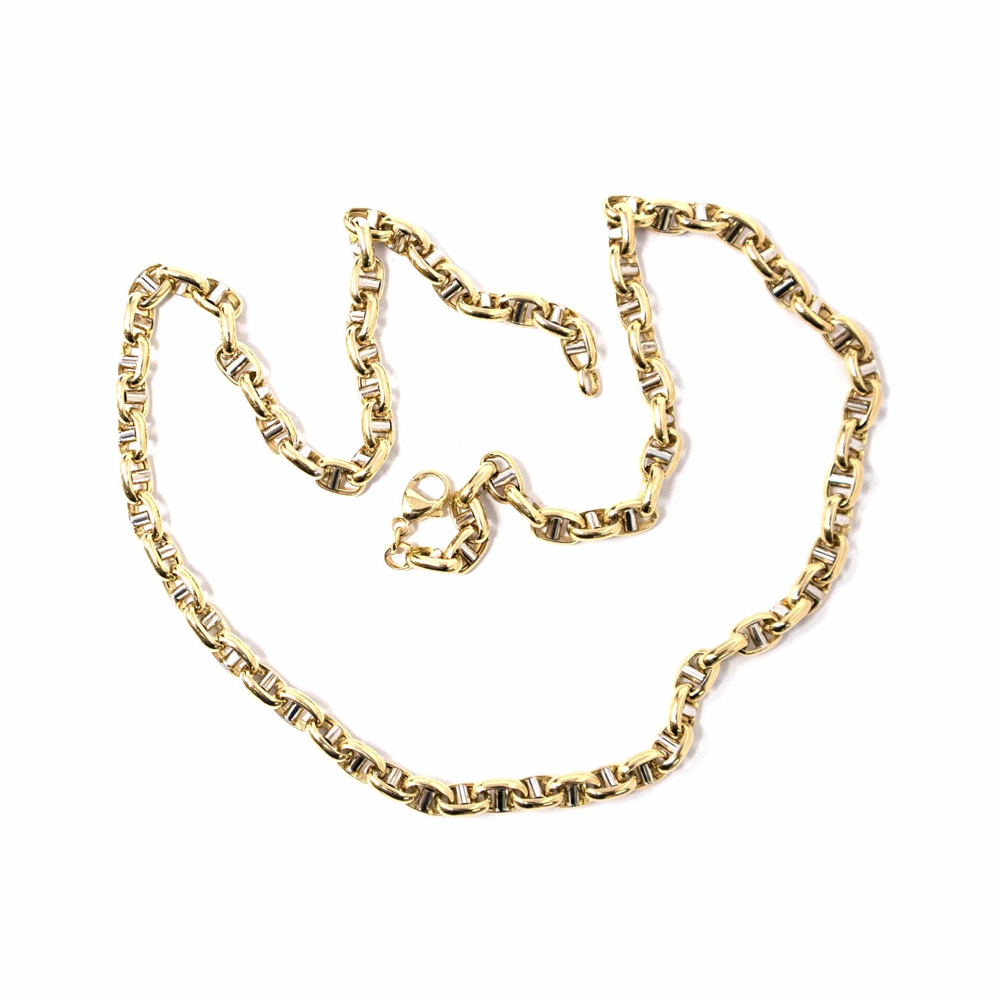 14K Two Tone Fancy Gold Link Chain