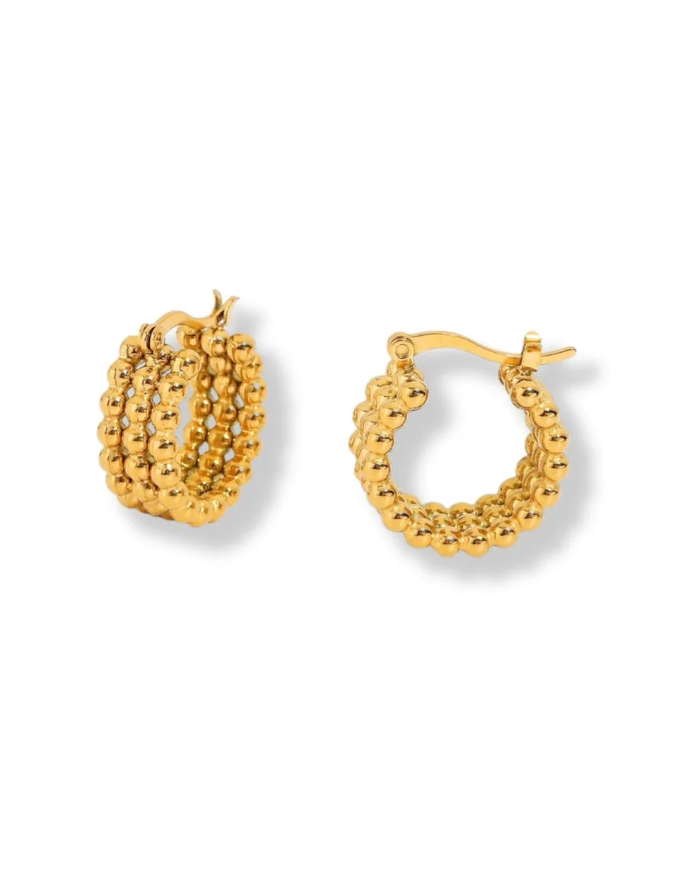 Identity Boutik Gold Bead Huggies Earrings