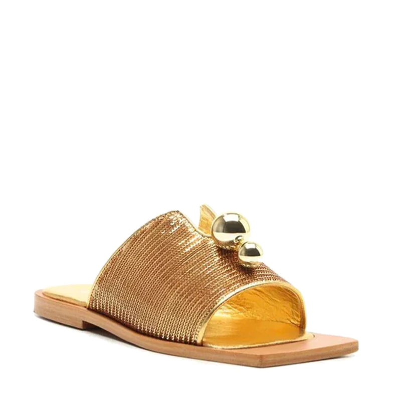 Giada Camurca Nude Cristal Gold Sandals 1520006-1