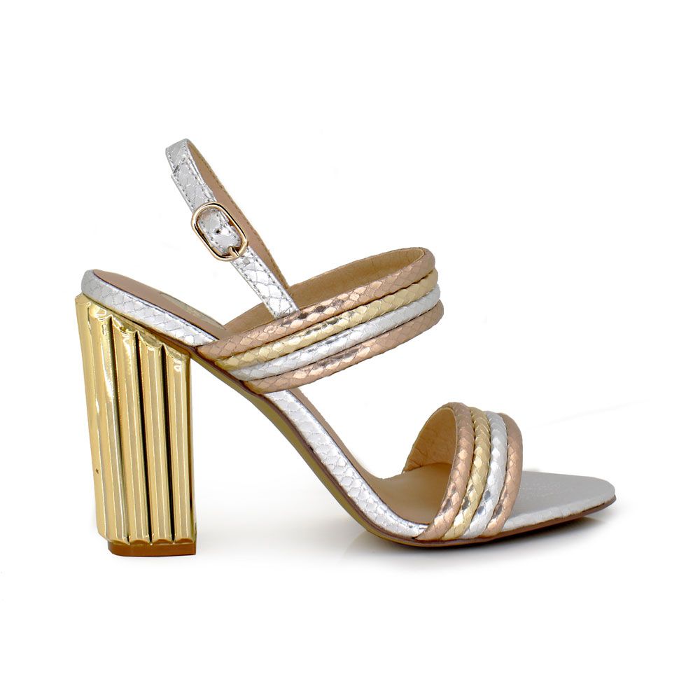 Exe Silver Gold Heels Mona-940